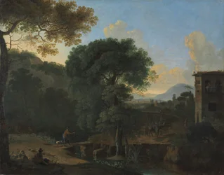 Landschap met reizigers