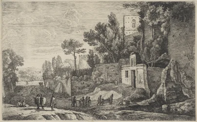 Landschap met een ziekenhuis