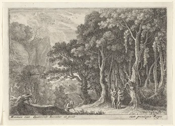 Sater verzamelt fruit (Landschappen met saters)