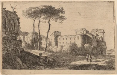 Uitzicht op de kerk "Quattro Santi Coronati"