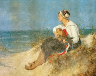 Besinnelijke tijd op het strand