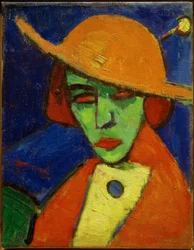 Groene vrouw met gele hoed II