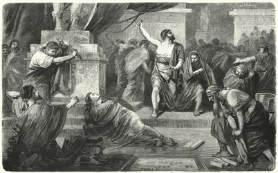 Brutus over het lichaam van Julius Caesar, 44 v.Chr.