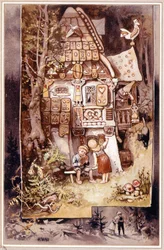 Hans en Grietje, sprookje van de gebroeders Grimm - illustratie van Hermann Vogel