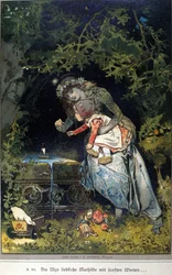 Illustratie van Vogel voor een verhaal van de gebroeders Jacob (1785-1863) en Wilhelm (1786-1859) Grimm