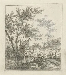 Landschap met houtsprokkelaar
