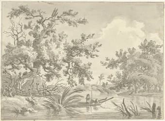 Landschap met twee vissers