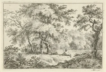 Rustende man in bos