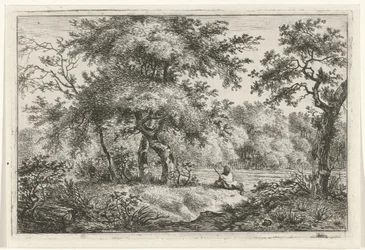 Rustende man in bos
