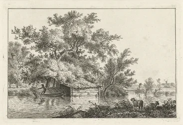 Schuitje bij boothuis