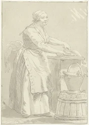 Vis schoonmakende vrouw