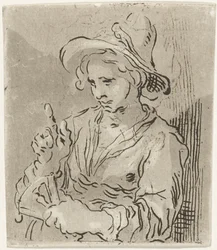 Vrouw met waaier