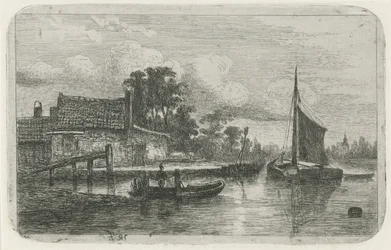 Zeilschip aan de waterkant