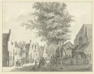 Markt in het dorp Valkenburg