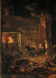 Kopermijn, detail (olieverf op hout)