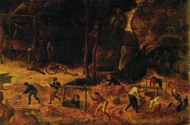Kopermijn, detail (olieverf op hout)