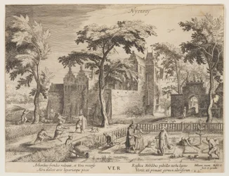 Nyenroy - Lente, uit De seizoenen, Gezicht op kastelen in de omgeving van Amsterdam