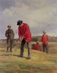 George Glennie Putting op Blackheath met Putting Cleek, 1881