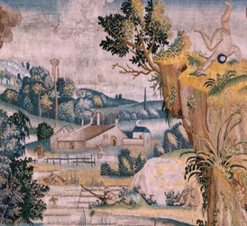 Vier wandtapijten naar Jheronimus Bosch. Sint Antonius in gebed