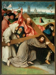 Christus draagt het kruis (schilderij op hout)