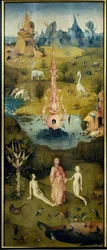 Het Paradijs, De schepping van Adam en Eva (linker paneel van De Tuin der Lusten)