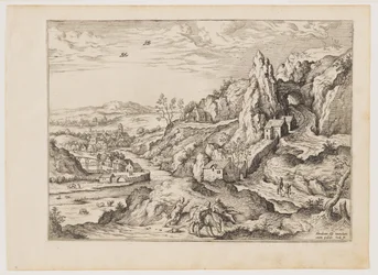 Abraham en Isaak op weg naar het offer, uit Landschappen met Bijbelse en Mythologische Scènes