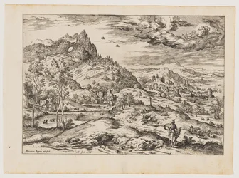 Mercurius met het hoofd van Argus in zijn hand, uit Landschappen met bijbelse en mythologische scènes