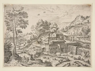 De Vlucht naar Egypte, uit Landschappen met Bijbelse en Mythologische Scènes