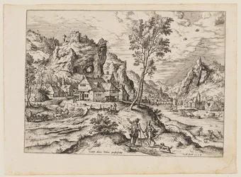 Tobias met de engel en de hond, uit Landschappen met bijbelse en mythologische scènes