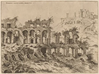 Uitzicht op het Colosseum met het Palatijn op de Achtergrond
