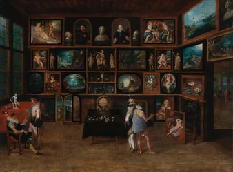 Kenners in een galerie, eerste derde van de 17e eeuw