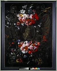 Cartouche met bloemen