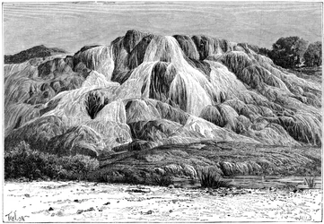 Versteende waterval van Hammam el Meskoutine, Algerije, c1890