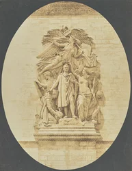 [Detail van "Le Triomphe de 1810," door Jean-Pierre Cortot, Arc de Triomphe].