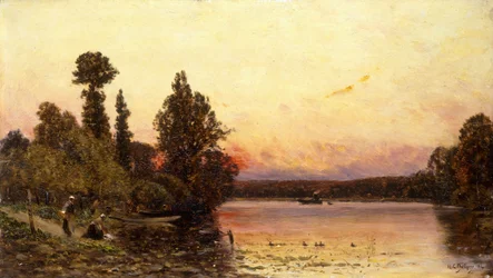 Zonsondergang, Aan de Rivieroever, 1904