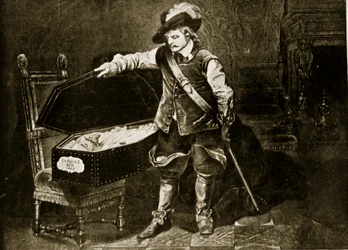 Cromwell bekijkt het lichaam van Karel I, illustratie uit 