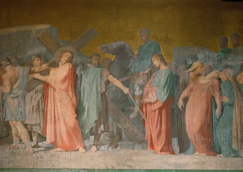 Christus die het kruis draagt ...