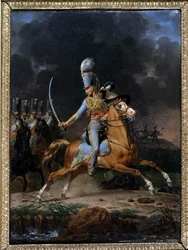 Kolonel van de Huzaren circa 1815 - 1816. Schilderij door Lecomte gedateerd 1816. Collectie 