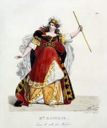 Franse actrice Mademoiselle Raucourt (overleden 1815) in de rol van Medee in de Comedie Francaise