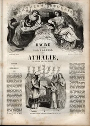 Athalie tragedie van Jean Racine in vijf bedrijven - gravure in 