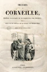 Frontispice van de werken van Pierre Corneille (1606-1684), editie van 1864 (gravure)