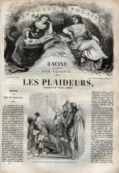 Les Plaideurs (1668) komedie in drie bedrijven - gravure in 