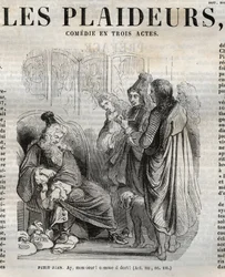 Les Plaideurs (1668) komedie in drie bedrijven - gravure in 
