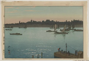 Sumida-rivier - Middag, uit de serie, Twaalf scènes van Tokio, Taisho-periode