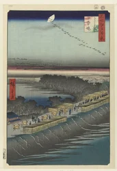 Gezicht op de Nihondijk bij het Yoshiwara