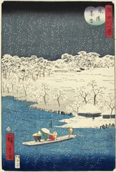 Avondsneeuw bij Hashiba, november 1861