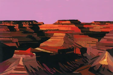 De vallei wordt rood bij zonsondergang, 2015