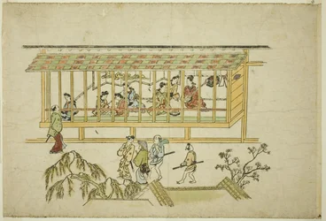 Een Huis van Courtisanes, uit de serie "Het Uiterlijk van Yoshiwara (Yoshiwara no tei)"