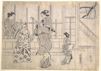Straatscène in Yoshiwara