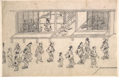 Straatscène in Yoshiwara